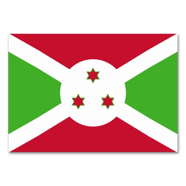 Carte de table patriotique avec drapeau du Burundi (Dos)