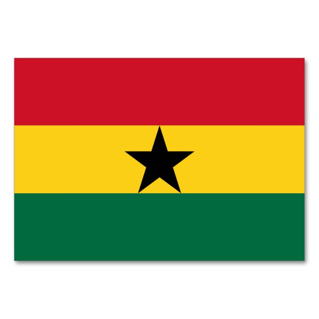 Carte de table patriotique avec drapeau du Ghana (Dos)