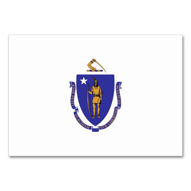 Carte de table patriotique avec drapeau du Massach (Dos)