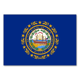 Carte de table patriotique avec drapeau du New Ham