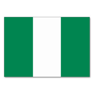 Carte de table patriotique avec Drapeau du Nigeria