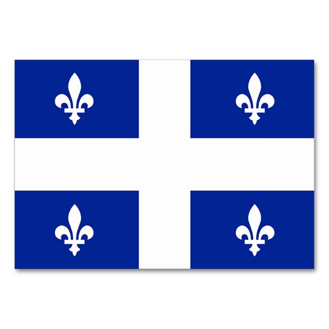 Carte de table patriotique avec Drapeau du Québec (Devant)