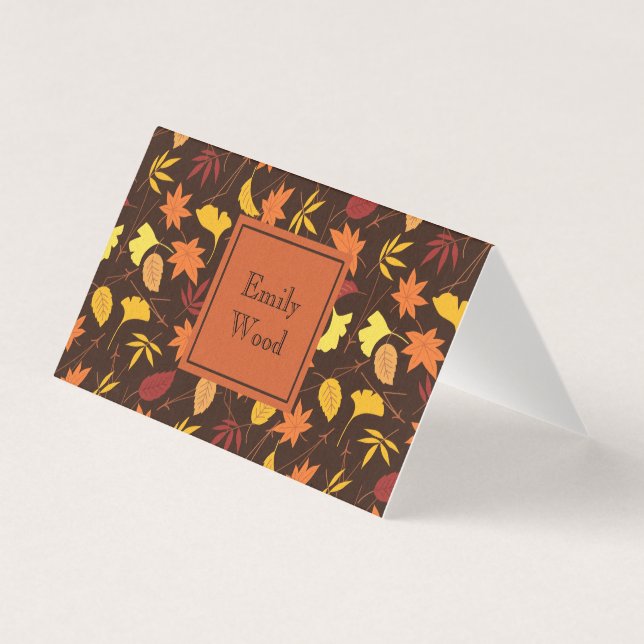 Carte de table personnalisée aux feuilles d'automn (Front)