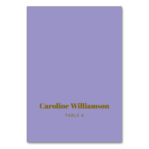 Carte de table personnalisée avec typographie viol