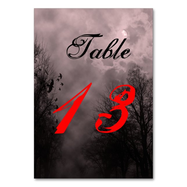 Carte de table personnalisée Halloween Sky Red Mis (Par défaut)