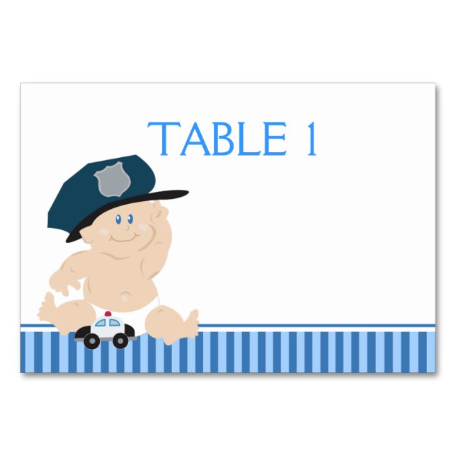 Carte de table personnalisée pour le policier de p (Devant)