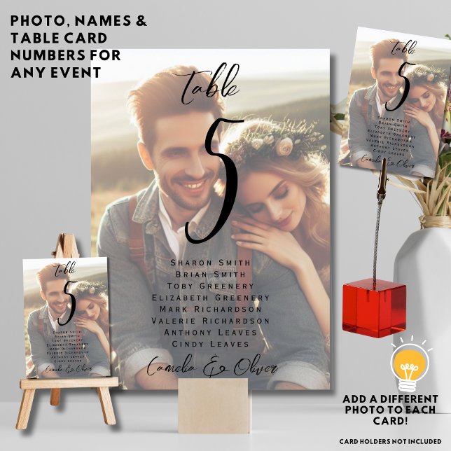 CARTE DE TABLE PHOTO - Faux Vellum Overlay Opaque (Créateur téléchargé)
