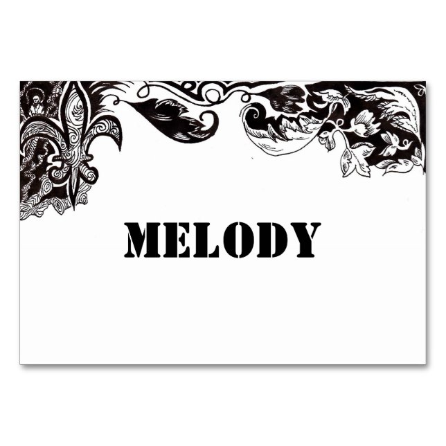 Carte de table / place pour mariage (Devant)