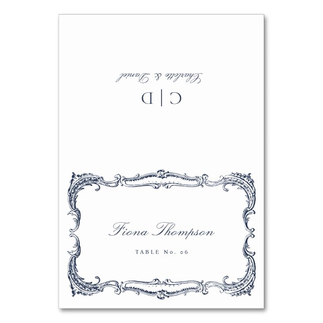 Carte de table pliable à l'écriture classique vint (Par défaut)