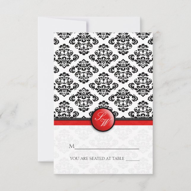Carte de table pliable en damas rouge (Devant)