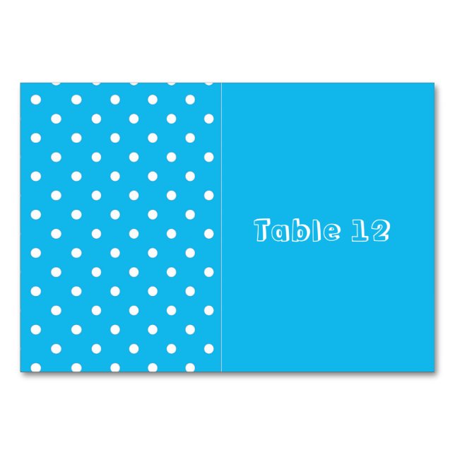 Carte de table Pointe Polka Blue Pool Party (Devant)