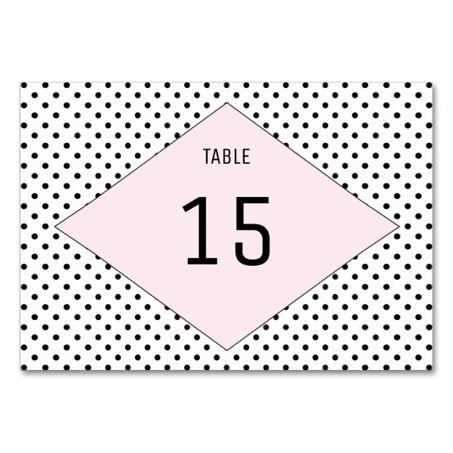 Carte de table Pois rose moderne (Devant)