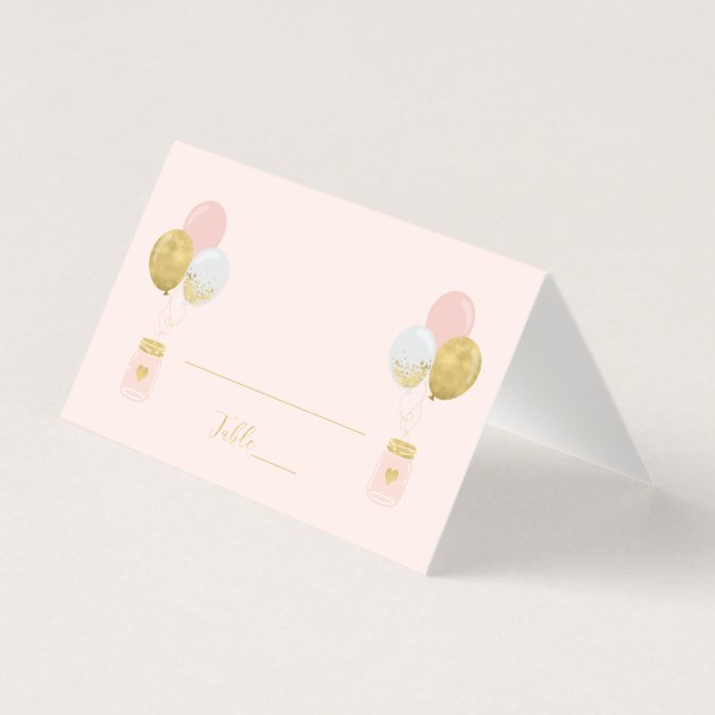 Carte de table pour anniversaire de fille aux ball (Front)