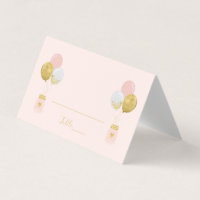 Carte de table pour anniversaire de fille aux ball