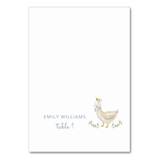 Carte de table pour Baby Shower Silly Goose Blue B (Par défaut)