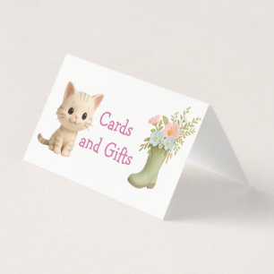 Carte de table pour bébé chaton fille parfaite Bab