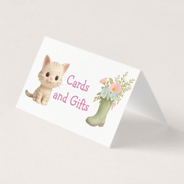 Carte de table pour bébé chaton fille parfaite Bab (Front)