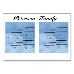Carte de table pour le dîner en famille