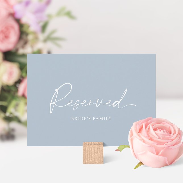Carte de table réservée bleu poussiéreux pour mari (Créateur téléchargé)