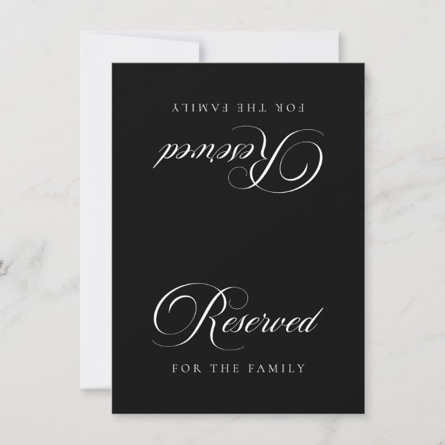 Carte de table réservée pour mariage classique ivo (Devant)