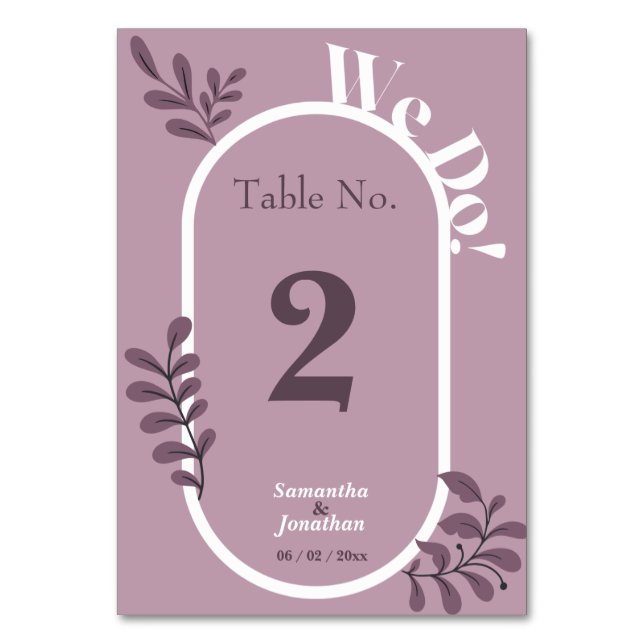 Carte de table Rococo Pink Simple Mariage (Dos)