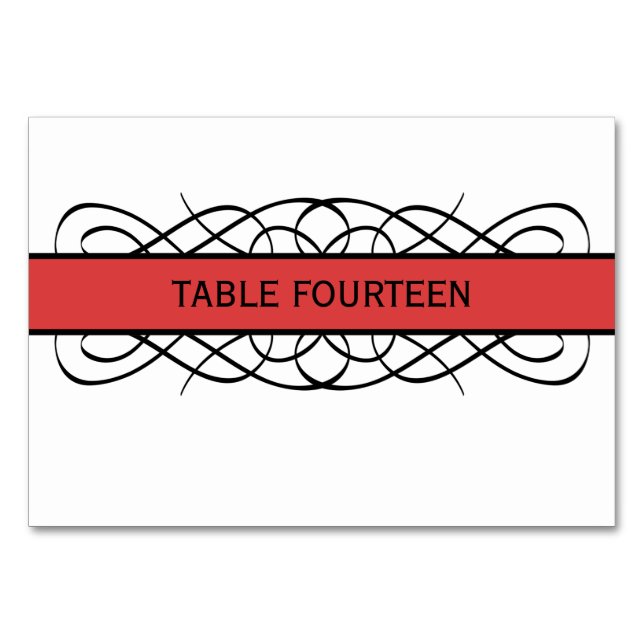 Carte de table rouge déco (Devant)