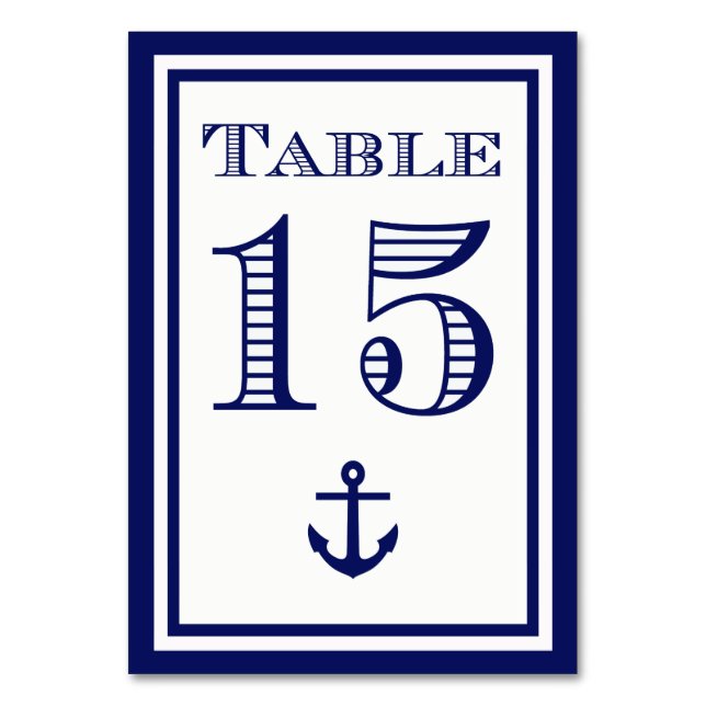 Carte de table simple ancre encadrée bleu marine # (Par défaut)