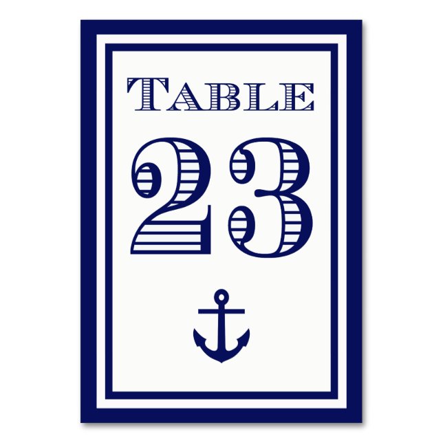 Carte de table simple ancre encadrée bleu marine # (Par défaut)