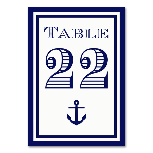Carte de table simple ancre encadrée bleu marine # (Par défaut)