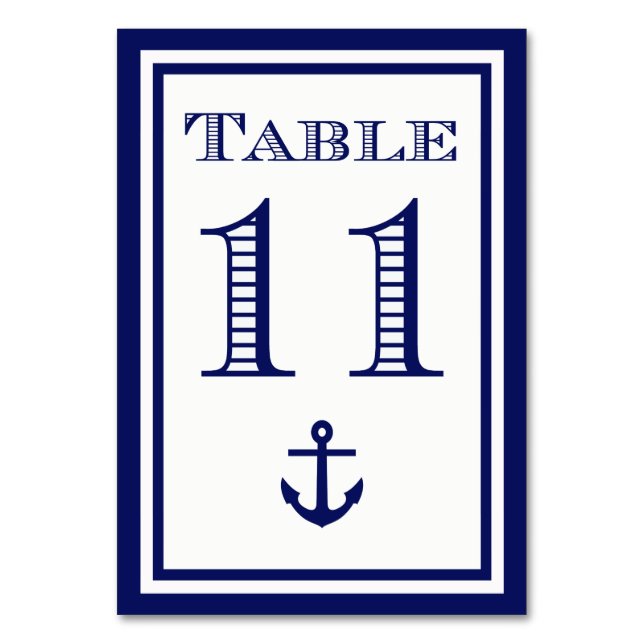 Carte de table simple encadrée bleu marine avec an (Par défaut)