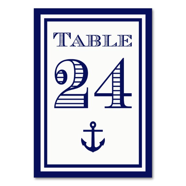 Carte de table simple encadrée bleu marine avec an (Par défaut)