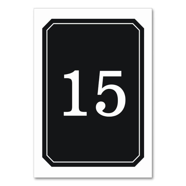 Carte de table simple et noire (Par défaut)