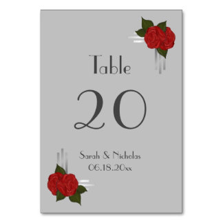 Carte de table simple Rose Déco Mariage