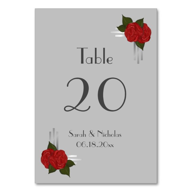 Carte de table simple Rose Déco Mariage (Dos)