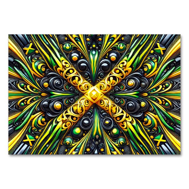 Carte de table spéciale aux couleurs jamaïcaines (Devant)