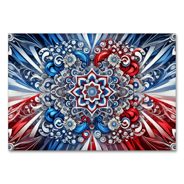 Carte de table spéciale avec couleurs françaises (Devant)