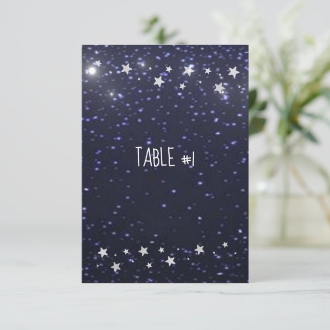 Carte de table Starry Night Mariage (Debout devant)