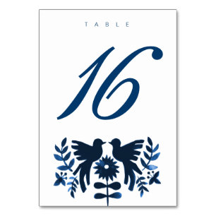 Carte de Table Thème Otomi Mexicain - Nuit
