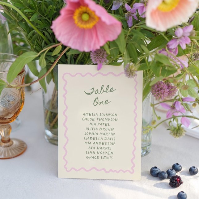 Carte de table une manuscrite fantaisiste Love in  (Créateur téléchargé)