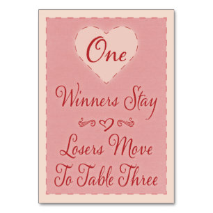 Carte de table Valentine Heart Bunco #1