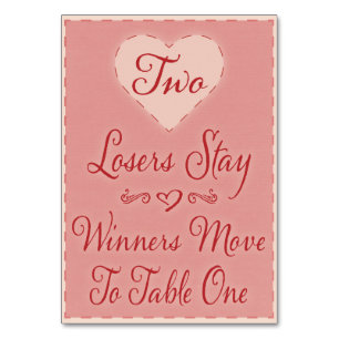 Carte de table Valentine Heart Bunco #2