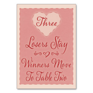 Carte de table Valentine Heart Bunco #3