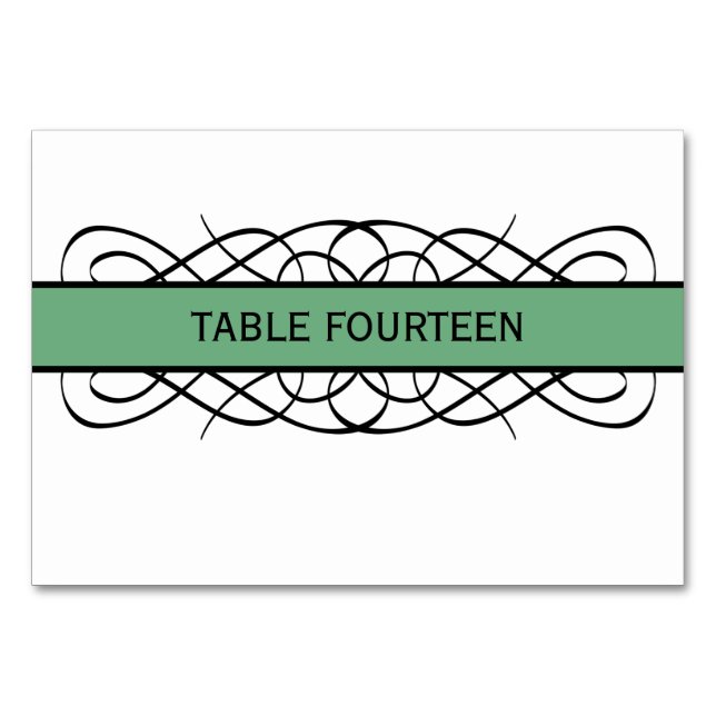 Carte de table verte déco (Devant)
