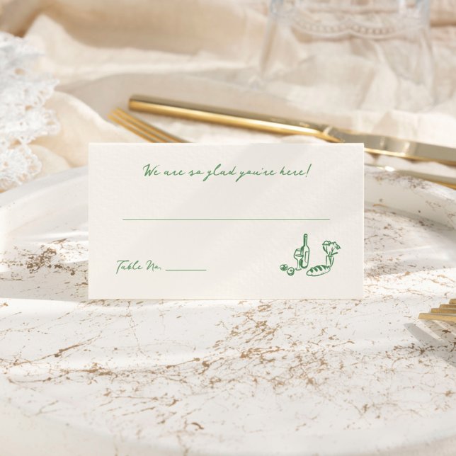 Carte de table verte dessinée à la main de manière (Créateur téléchargé)