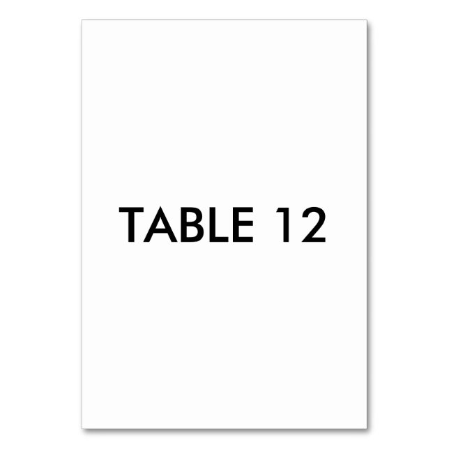 Carte de table verticale 3,5 x 5, Carte de numéro  (Par défaut)
