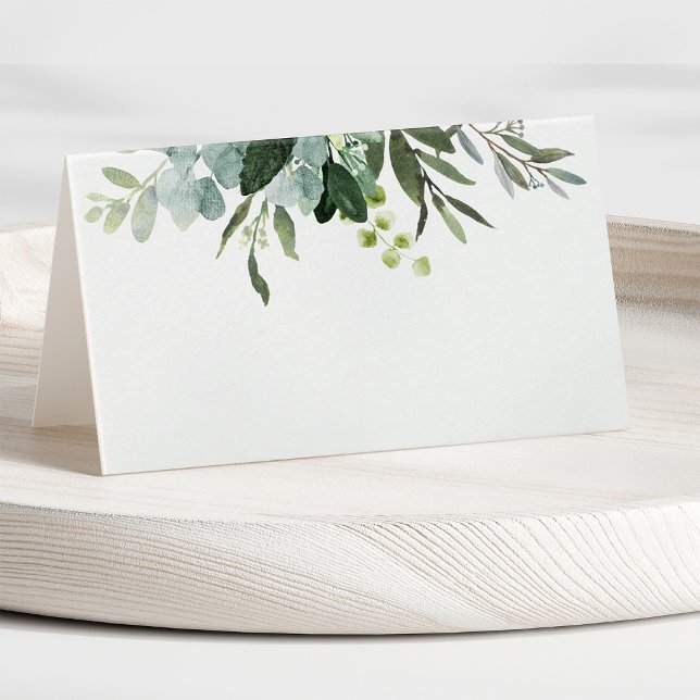 Carte de table vierge au feuillage vert d'eucalypt (Créateur téléchargé)