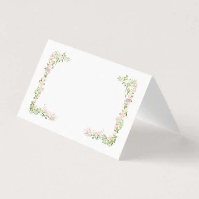Carte de table vierge élégante florale aquarelle p (Front)