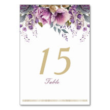 Carte de table violette Lilac Quinceañera