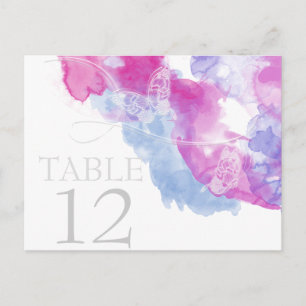 Carte de table Watercolor Butterfly Raspberry Blis