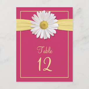 Carte de table Watermelon rose Shasta Daisy
